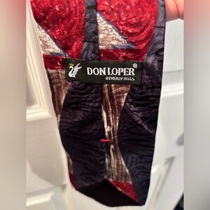 Don Loper Beverly Hills Geometric Patterned Tie in Red and Blue